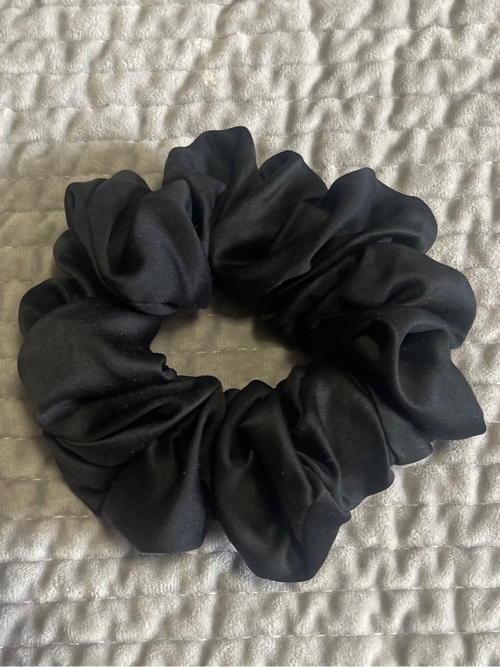 Big Black Satin Scrunchie Hair Tie - Classic Women Accessories